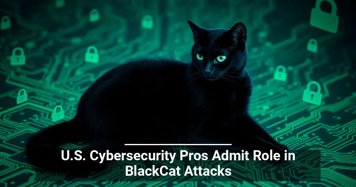 U.S. Cybersecurity Pros Admit Role in BlackCat Attacks